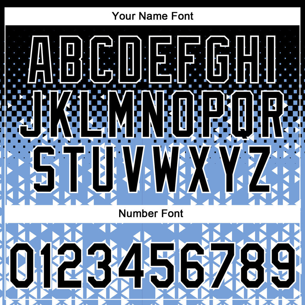 Custom Stitched Light Blue Black-White 3D Pattern Design Geometrico Graph Sports Pullover Sweatshirt Hoodie