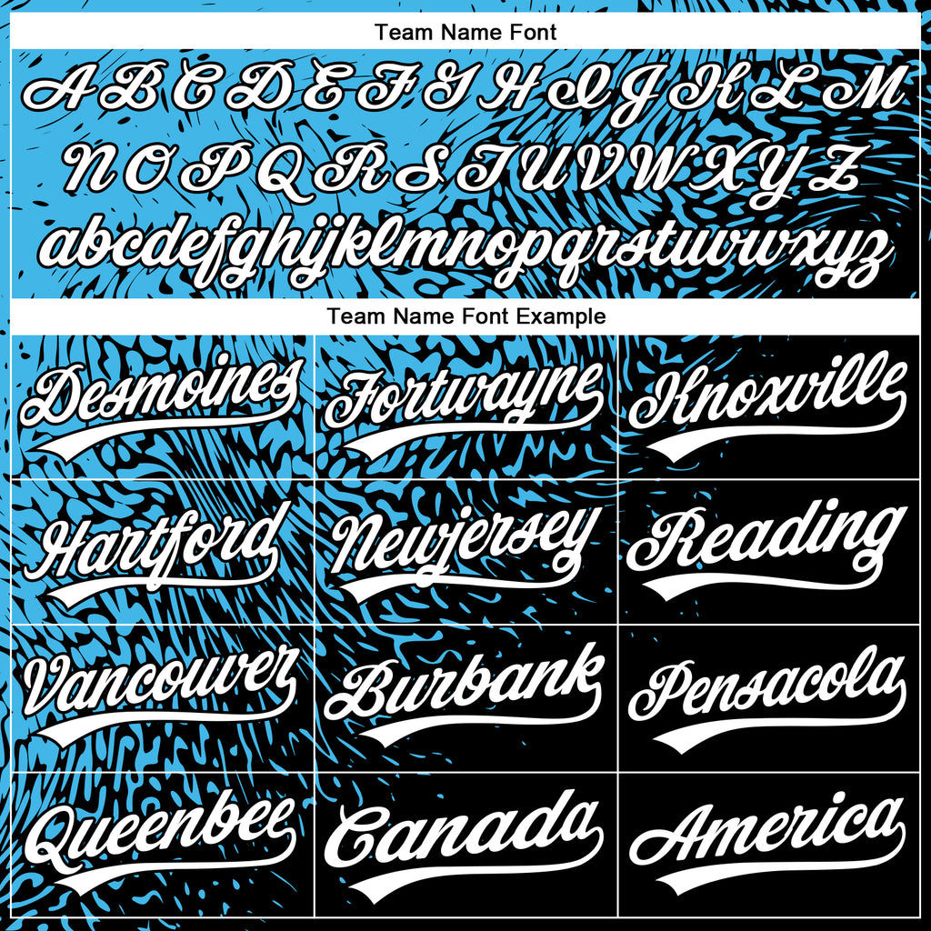 Custom Stitched Sky Blue White-Black 3D Pattern Design Abstract Shape Sports Pullover Sweatshirt Hoodie