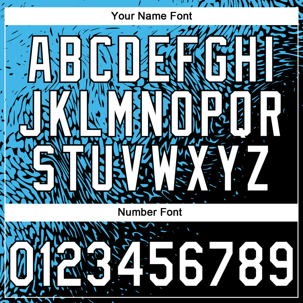 Custom Stitched Sky Blue White-Black 3D Pattern Design Abstract Shape Sports Pullover Sweatshirt Hoodie