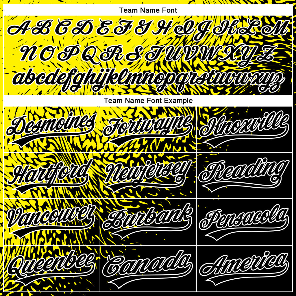 Custom Stitched Light Yellow Black-White 3D Pattern Design Abstract Shape Sports Pullover Sweatshirt Hoodie