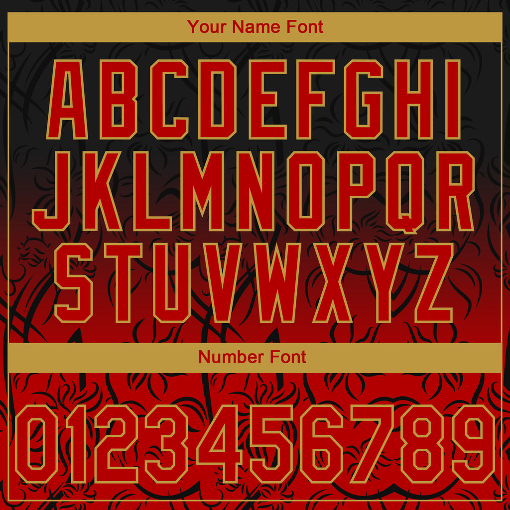 Custom Stitched Black Red-Old Gold 3D Pattern Design Leopardo Sports Pullover Sweatshirt Hoodie