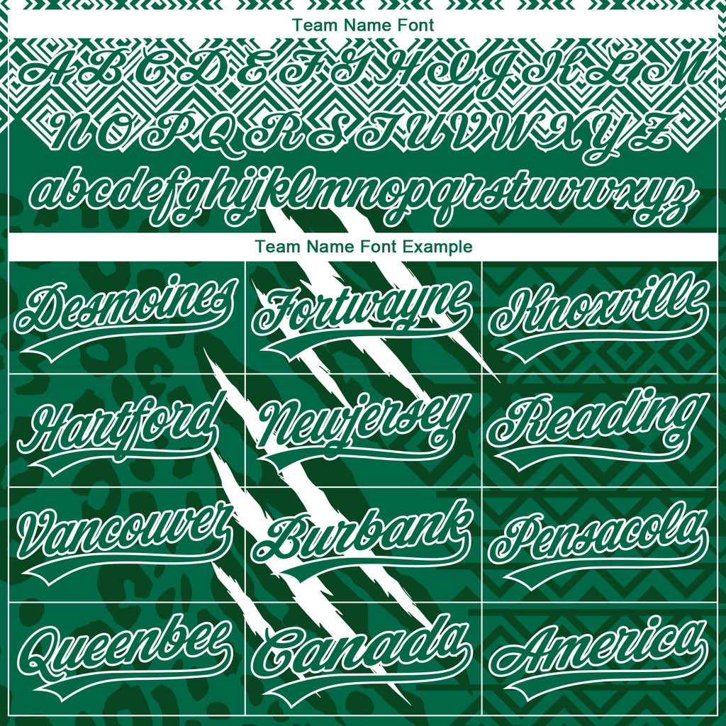 Custom Stitched Green Kelly Green-White 3D Pattern Design Leopardo Sports Pullover Sweatshirt Hoodie