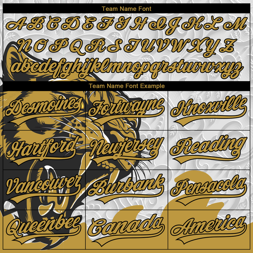 Custom Stitched Gray Old Gold-Black 3D Pattern Design Leopardo Sports Pullover Sweatshirt Hoodie