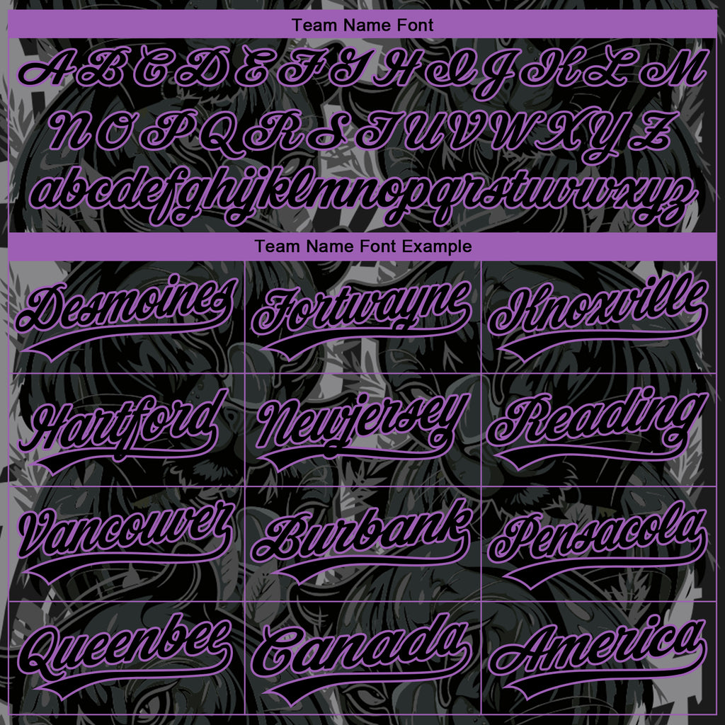 Custom Stitched Black Black-Medium Purple 3D Pattern Design Leopardo Sports Pullover Sweatshirt Hoodie