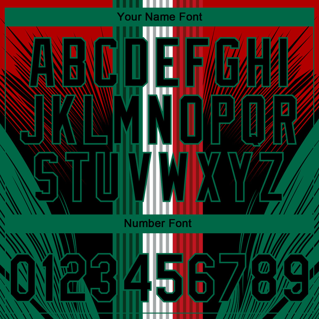 Custom Stitched Red Black-Kelly Green 3D Pattern Design Wolf Sports Pullover Sweatshirt Hoodie