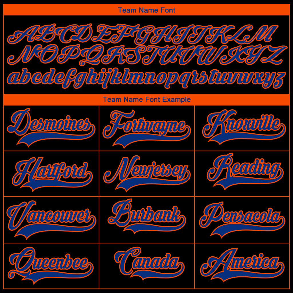 Custom Black Royal-Orange 3D Pattern Fragment Art Hockey Lace Neck Jersey