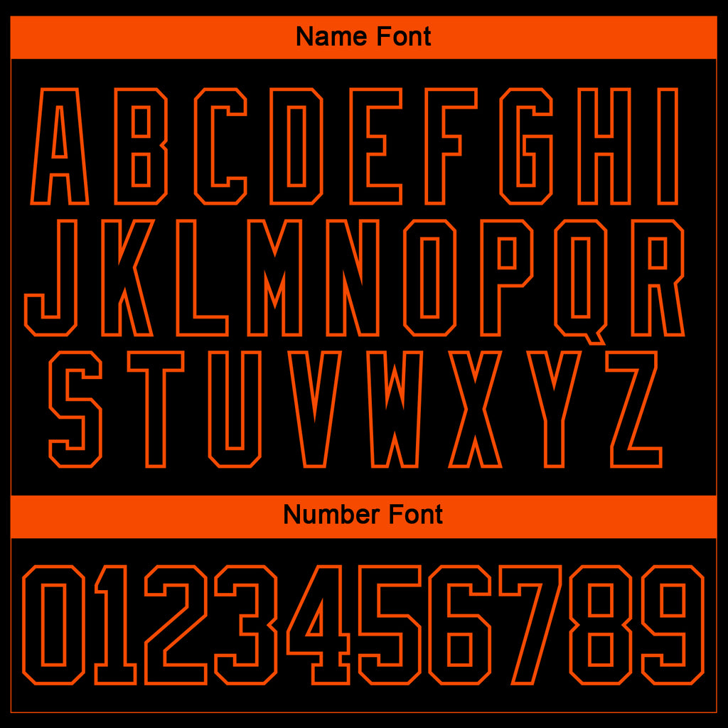 Custom Black Orange-White 3D Pattern Curve Lines Hockey Lace Neck Jersey