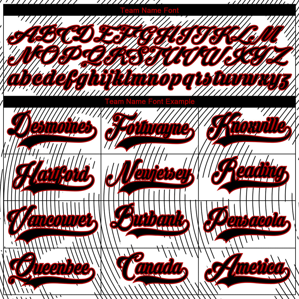 Custom White Black-Red 3D Pattern Curve Lines Hockey Lace Neck Jersey