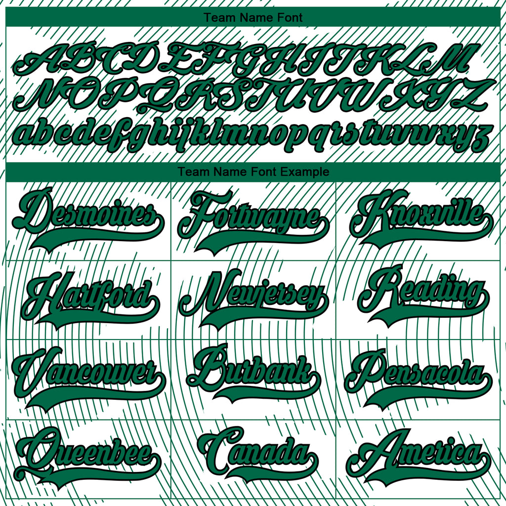 Custom White Kelly Green-Black 3D Pattern Curve Lines Hockey Lace Neck Jersey