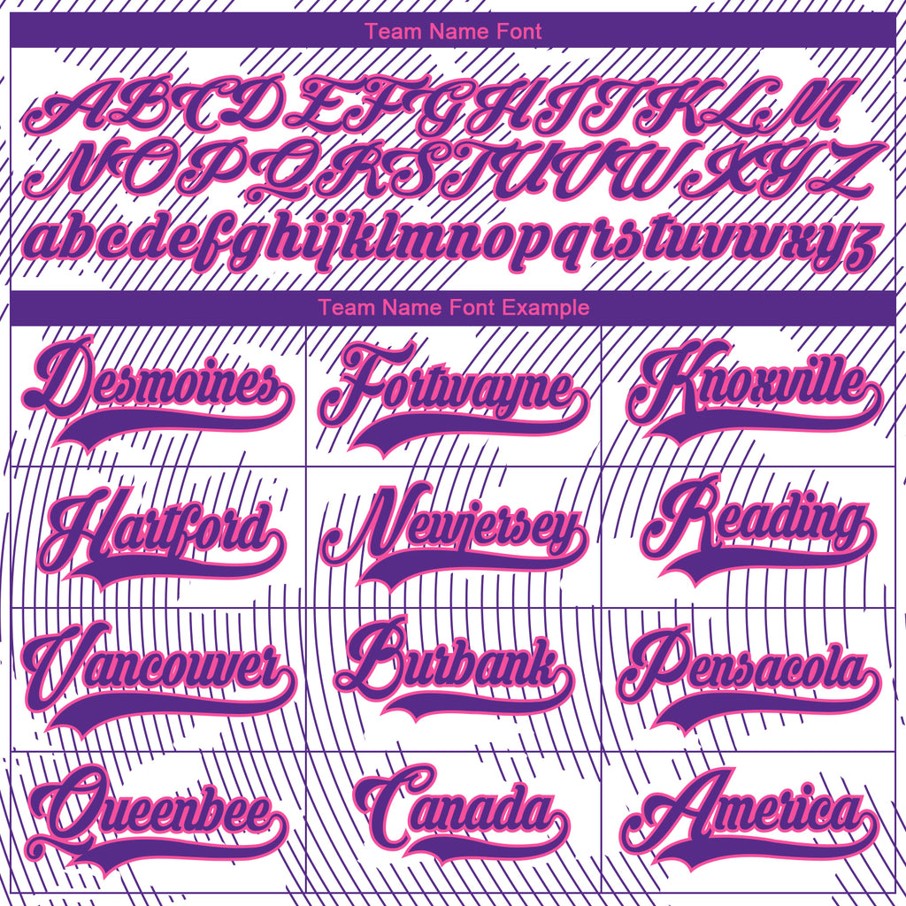 Custom White Purple-Pink 3D Pattern Curve Lines Hockey Lace Neck Jersey