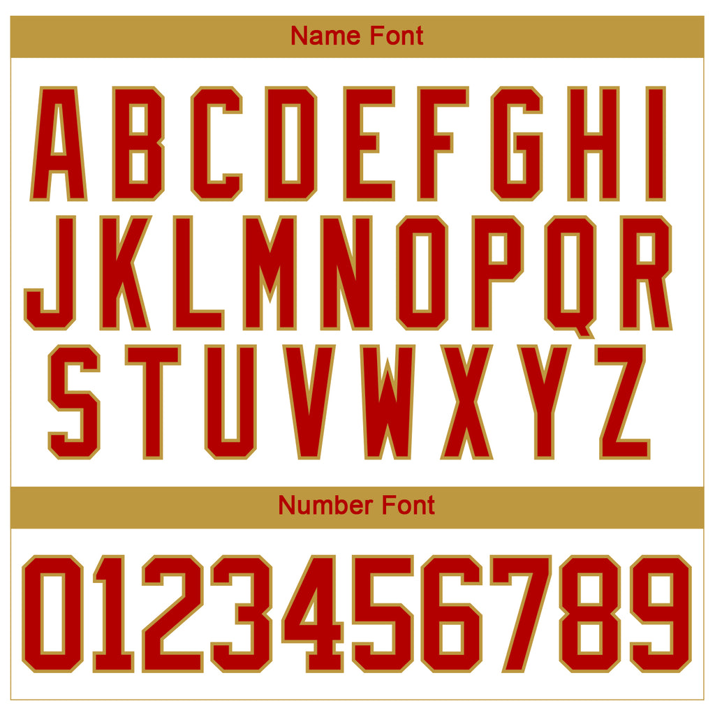 Custom White Red-Old Gold 3D Pattern Curve Lines Hockey Lace Neck Jersey