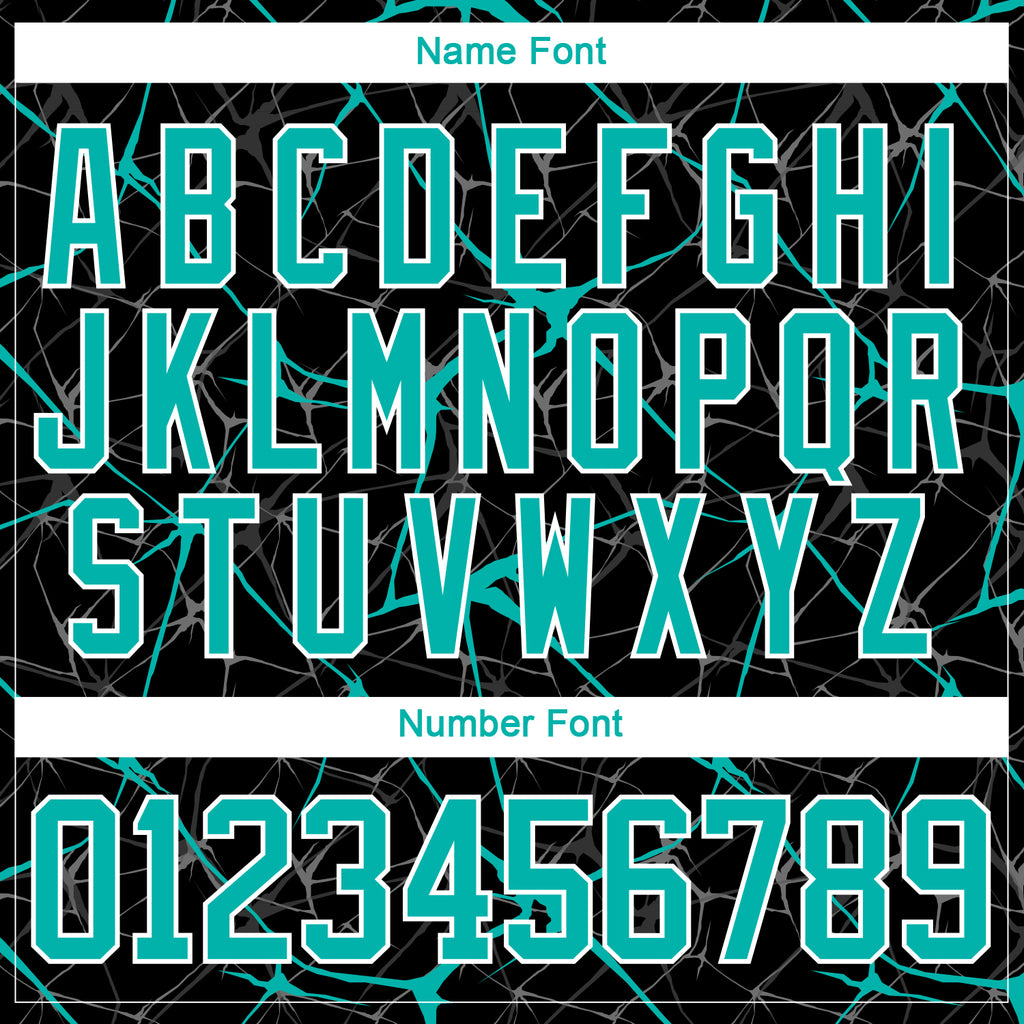 Custom Black Aqua-White 3D Pattern Abstract Network Hockey Lace Neck Jersey