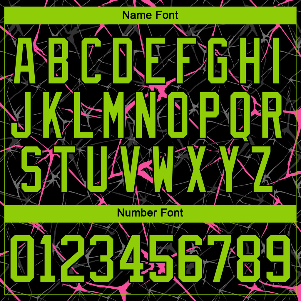 Custom Black Neon Green-Pink 3D Pattern Abstract Network Hockey Lace Neck Jersey