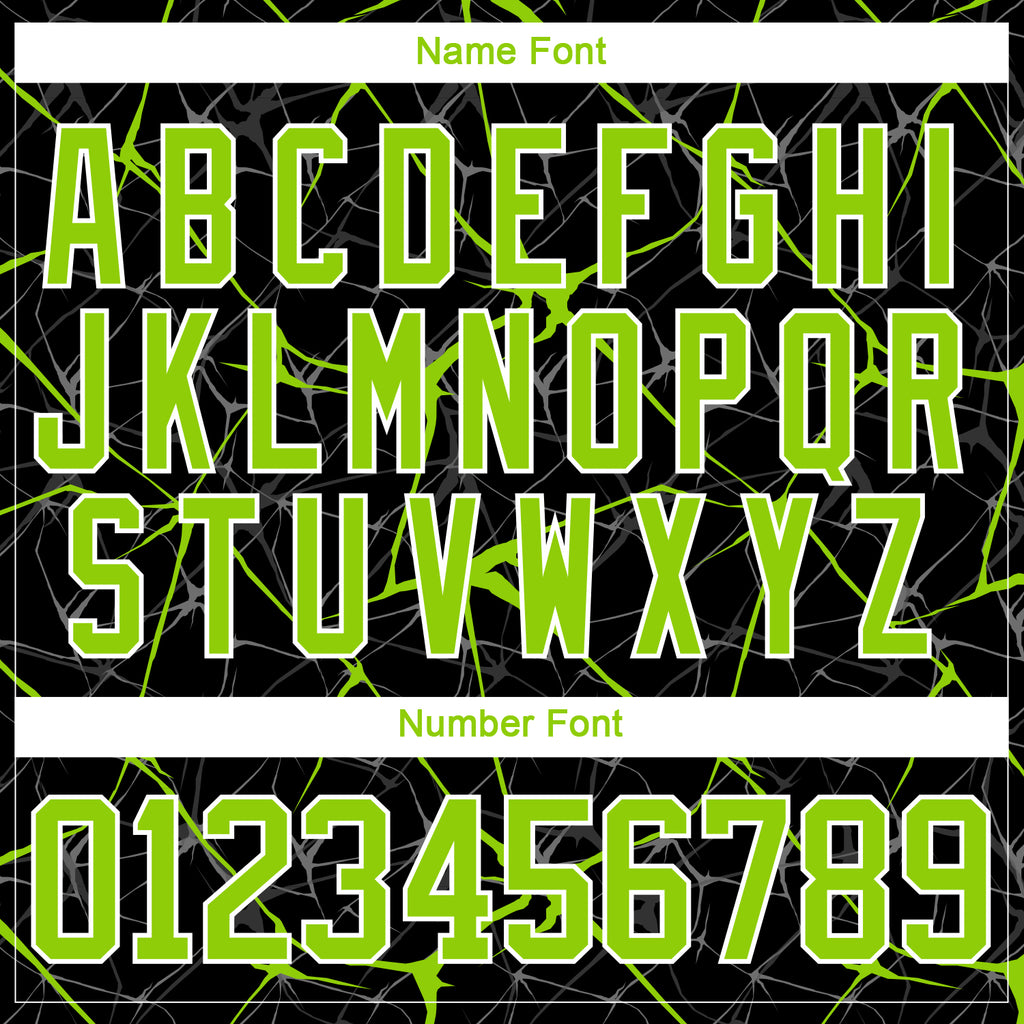 Custom Black Neon Green-White 3D Pattern Abstract Network Hockey Lace Neck Jersey