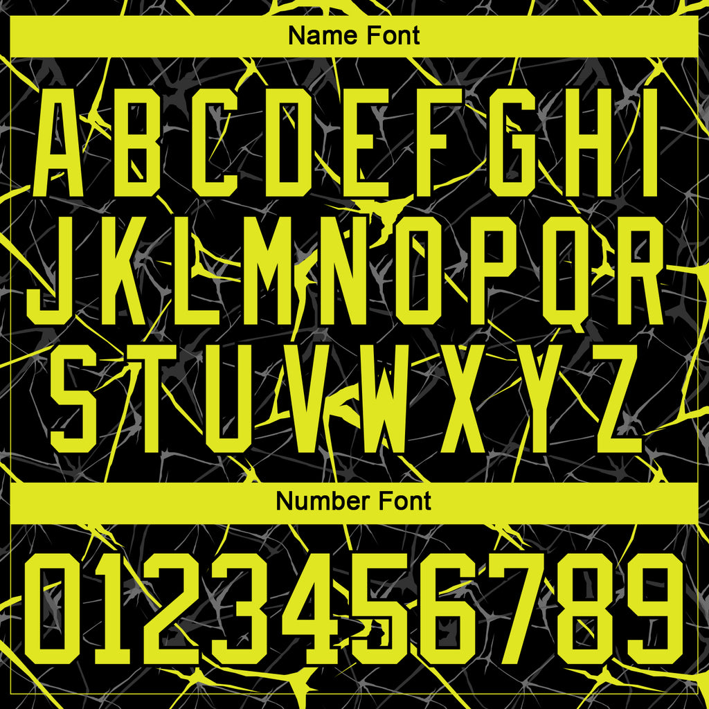 Custom Black Neon Yellow-Teal 3D Pattern Abstract Network Hockey Lace Neck Jersey