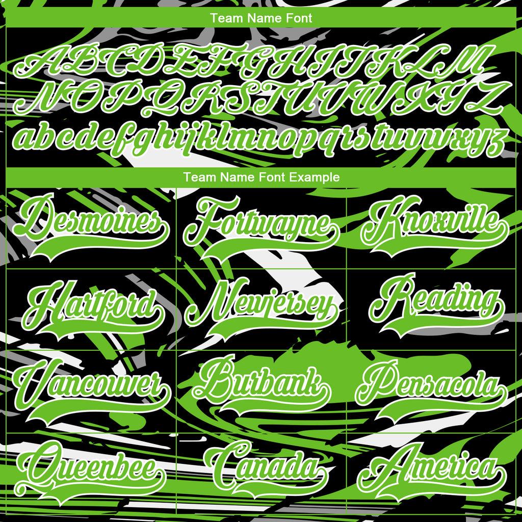 Custom Figure Aurora Green Black-White 3D Pattern Fluid Art Hockey Lace Neck Jersey