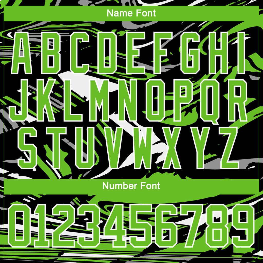 Custom Figure Aurora Green Black-White 3D Pattern Fluid Art Hockey Lace Neck Jersey