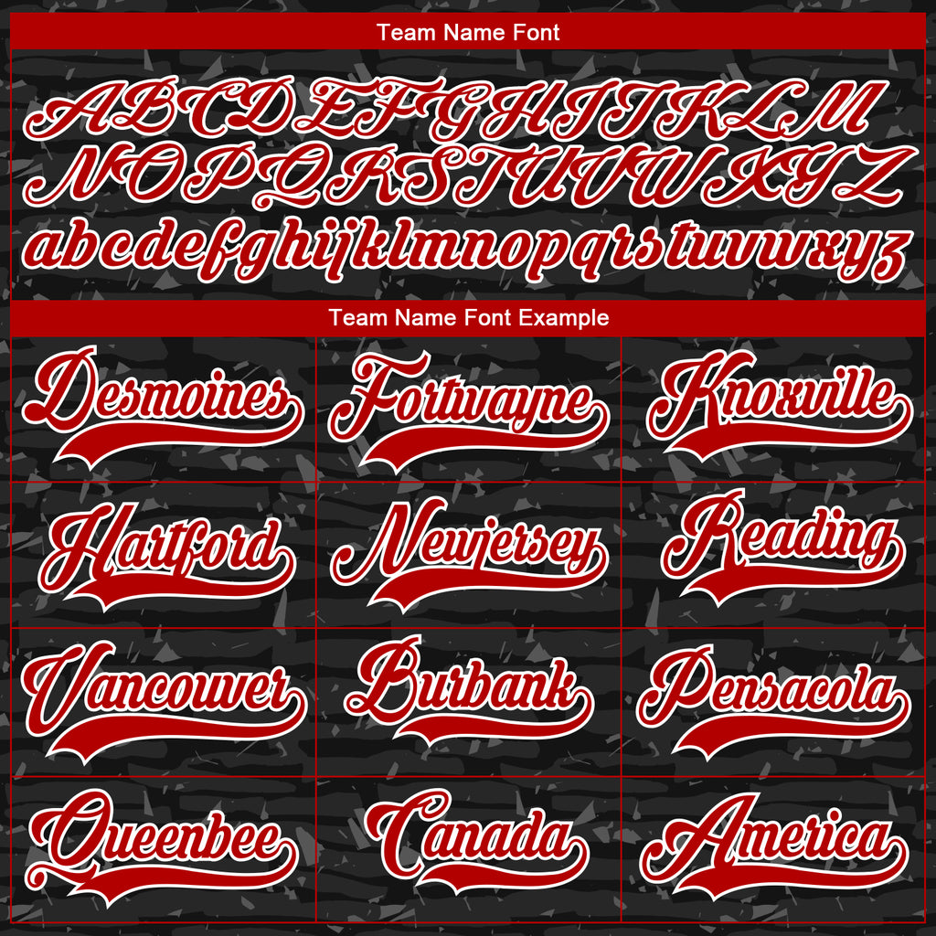 Custom Black Red-White 3D Pattern Fragment Art Hockey Lace Neck Jersey