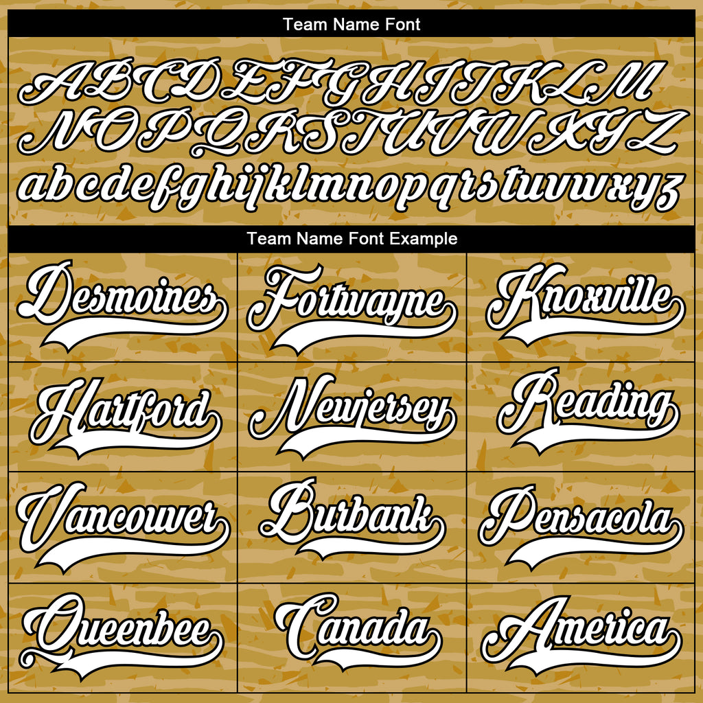 Custom Old Gold White-Black 3D Pattern Fragment Art Hockey Lace Neck Jersey