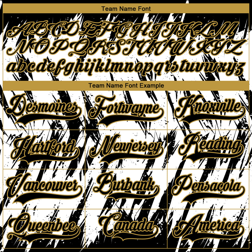 Custom White Black-Old Gold 3D Pattern Splash Art Hockey Lace Neck Jersey