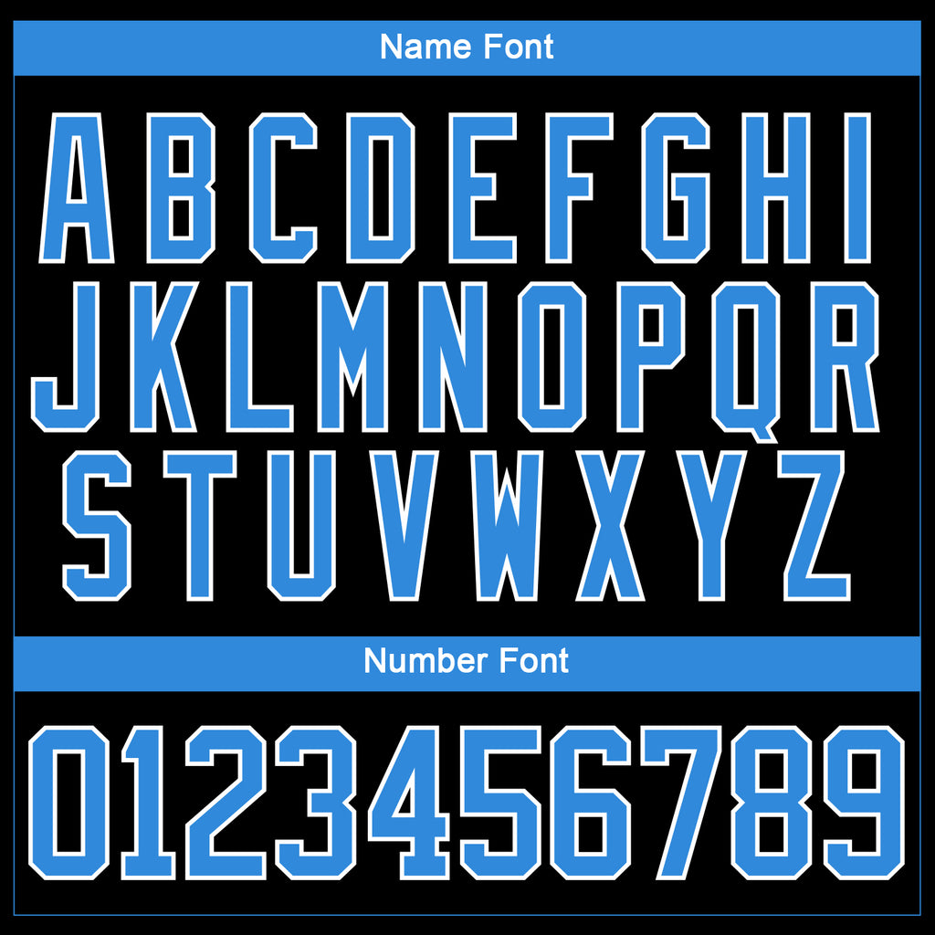 Custom Black Powder Blue-White 3D Pattern Abstract Shape Hockey Lace Neck Jersey