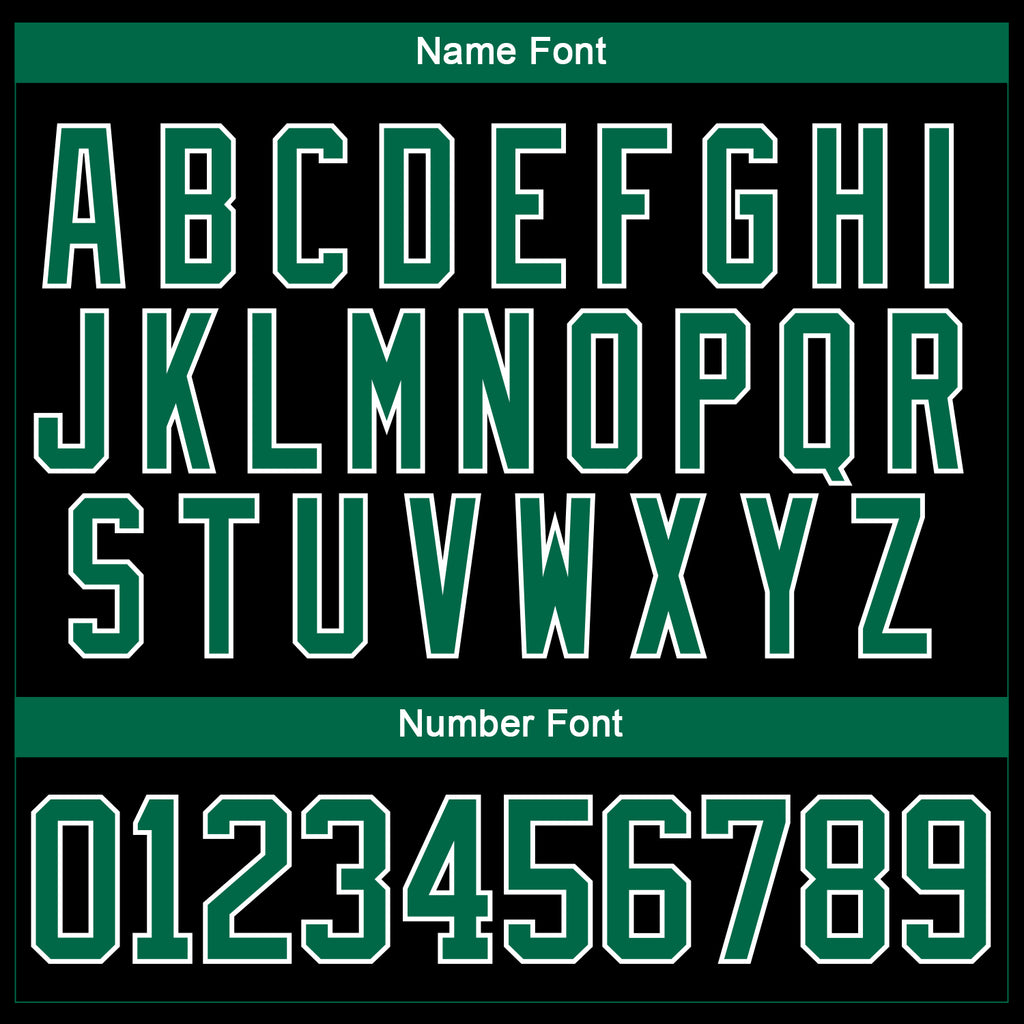 Custom Black Kelly Green-White 3D Pattern Abstract Shape Hockey Lace Neck Jersey