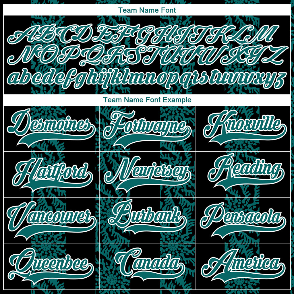 Custom Black Teal-White 3D Pattern Abstract Shape Hockey Lace Neck Jersey