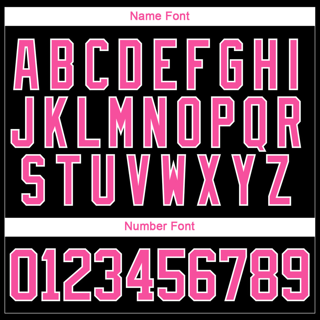 Custom Black Pink-White 3D Pattern Abstract Shape Hockey Lace Neck Jersey