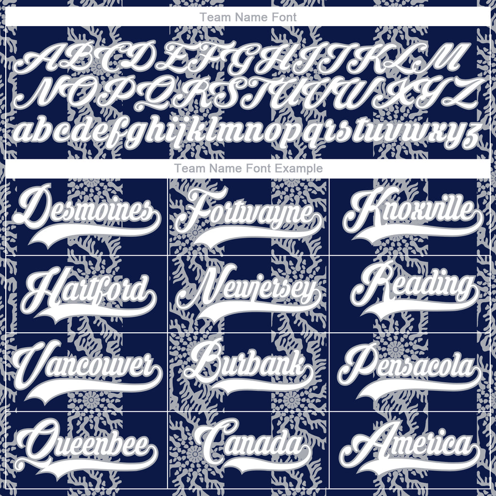 Custom Navy White-Gray 3D Pattern Abstract Shape Hockey Lace Neck Jersey