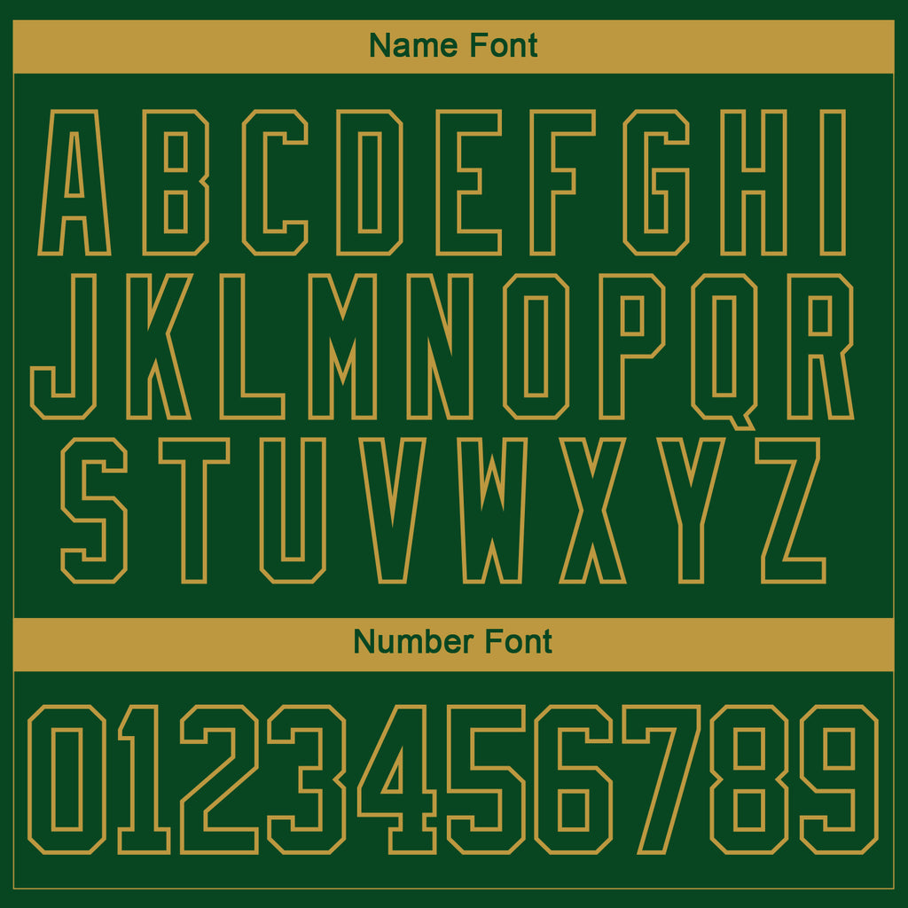 Custom Green Old Gold-White 3D Pattern Abstract Shape Hockey Lace Neck Jersey