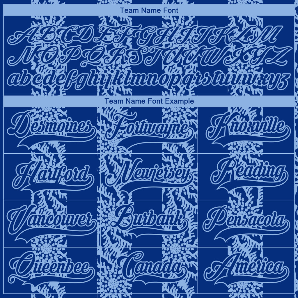 Custom Royal Light Blue-White 3D Pattern Abstract Shape Hockey Lace Neck Jersey