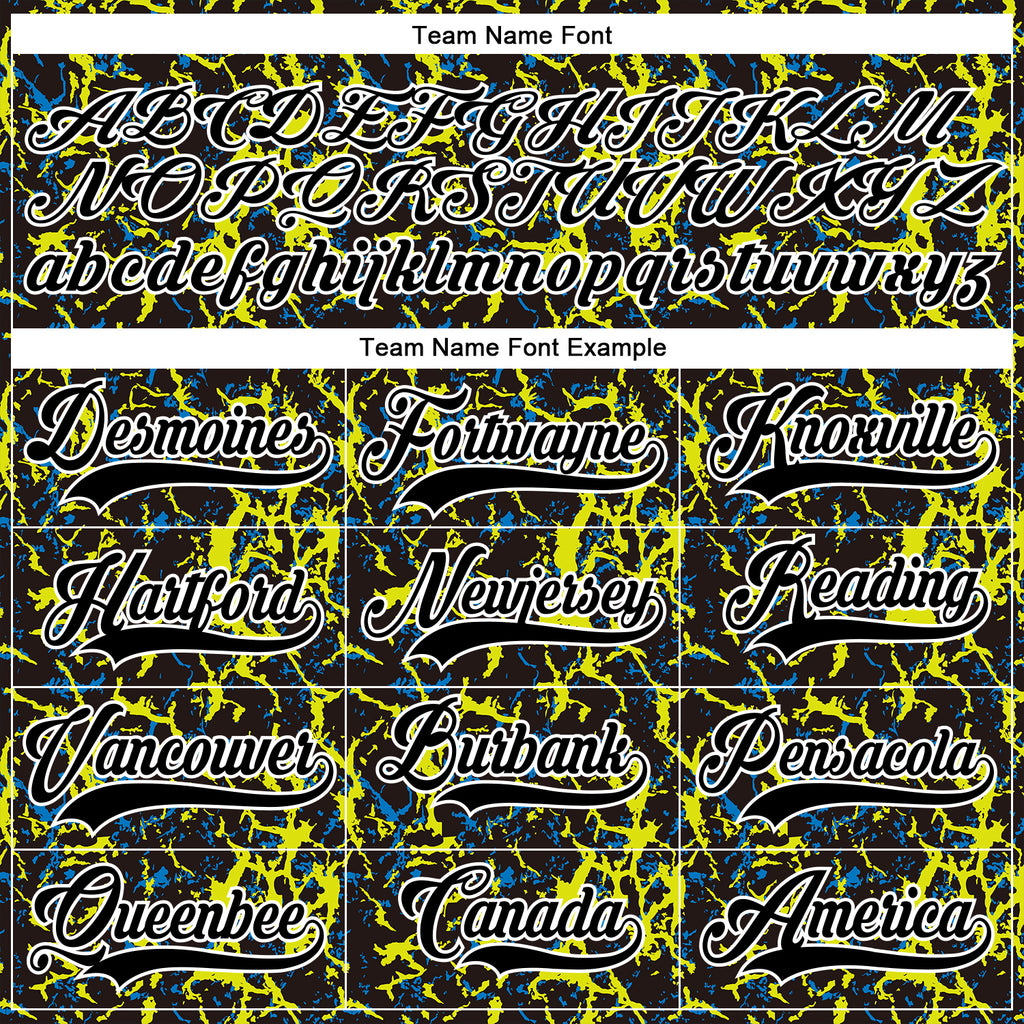 Custom Black Green White 3D Pattern Abstract Hockey Lace Neck Jersey