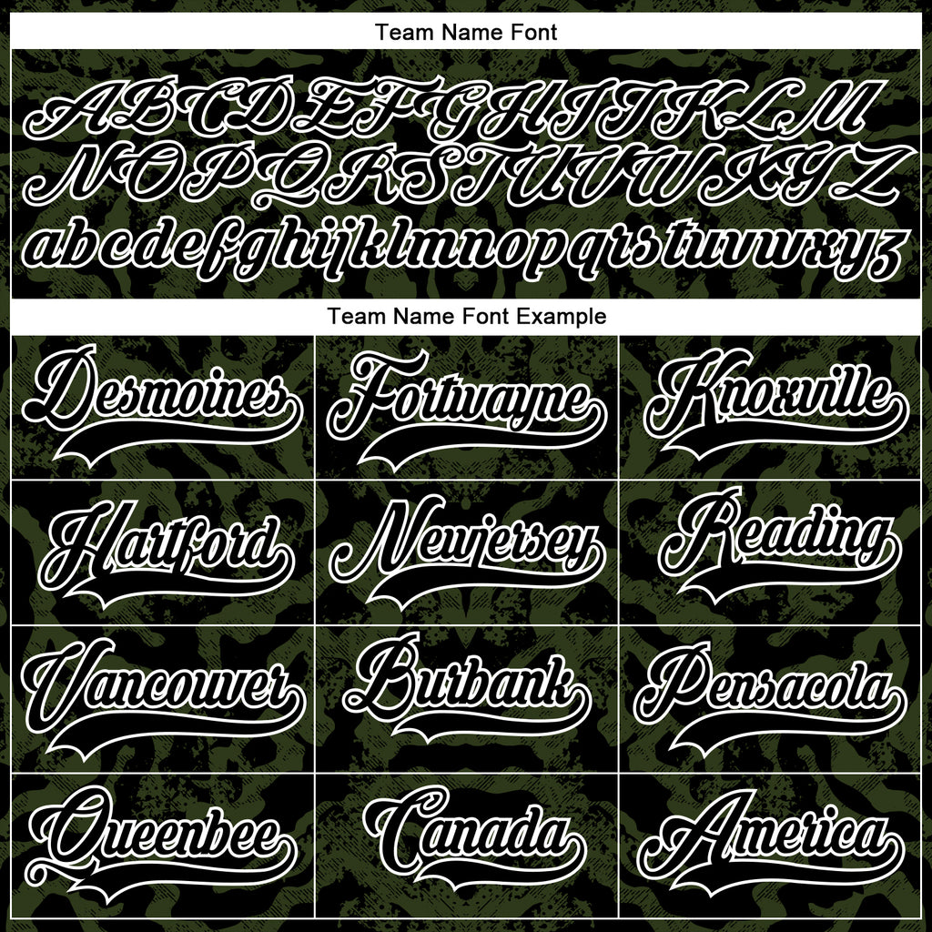 Custom Black Olive-White 3D Pattern Abstract Grunge Hockey Lace Neck Jersey