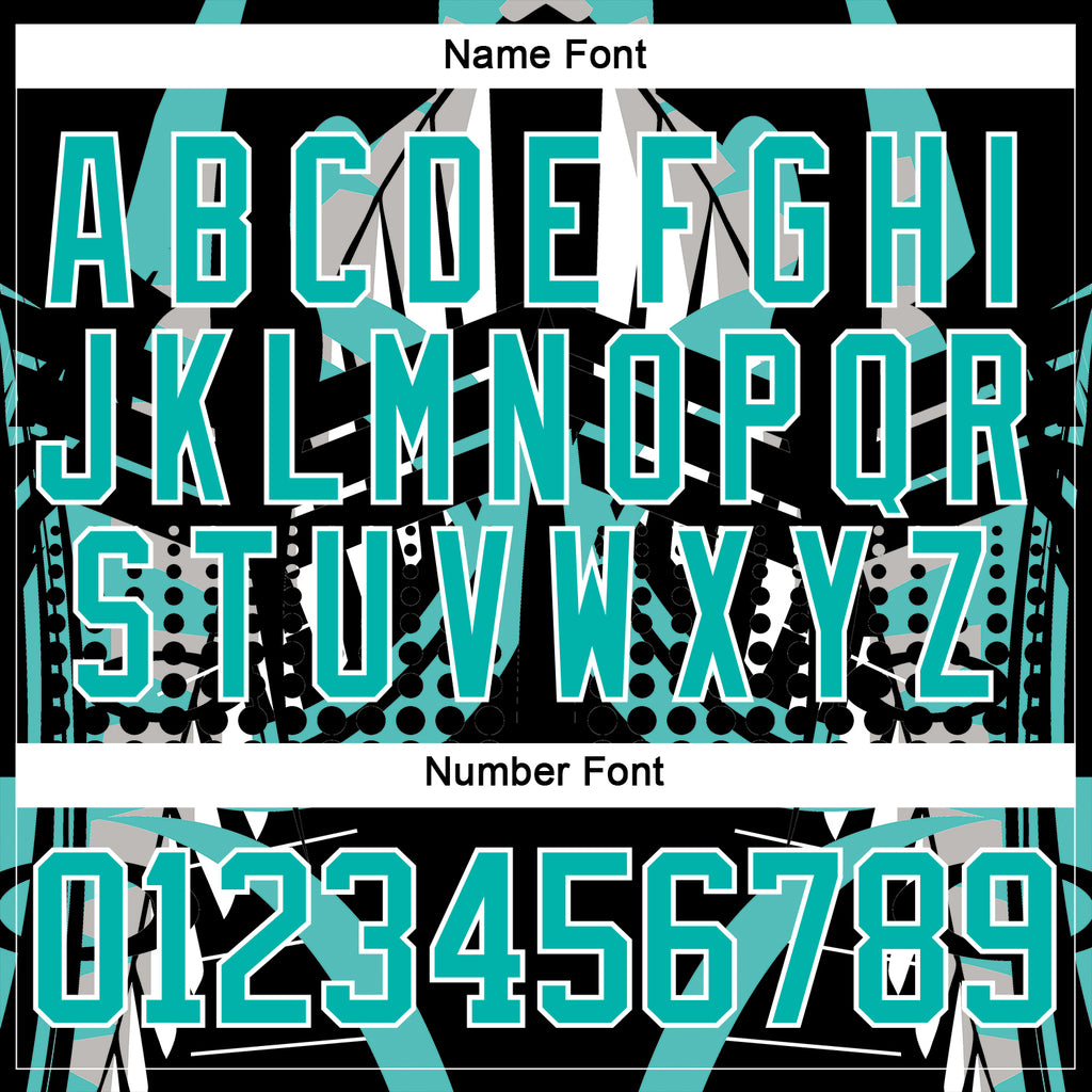 Custom Black Aqua-White 3D Pattern Abstract Hockey Lace Neck Jersey