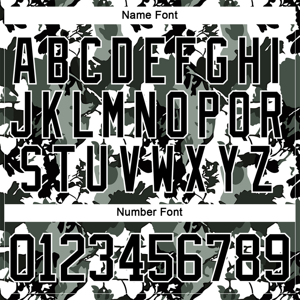 Custom Black Olive-White 3D Pattern Abstract Camo Hockey Lace Neck Jersey