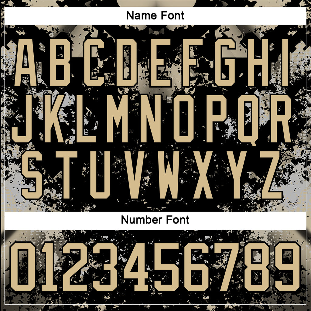 Custom Black Vegas Gold 3D Pattern Abstract Grunge Hockey Lace Neck Jersey