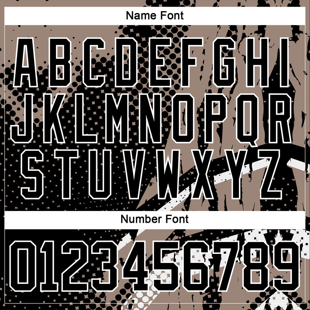 Custom Black Brown-White 3D Pattern Abstract Hockey Lace Neck Jersey