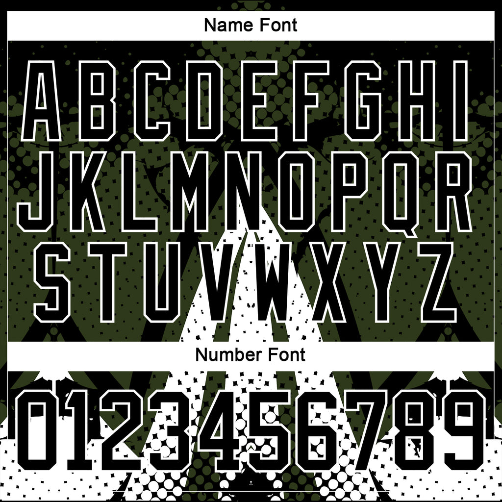 Custom Olive Black-White 3D Pattern Abstract Hockey Lace Neck Jersey