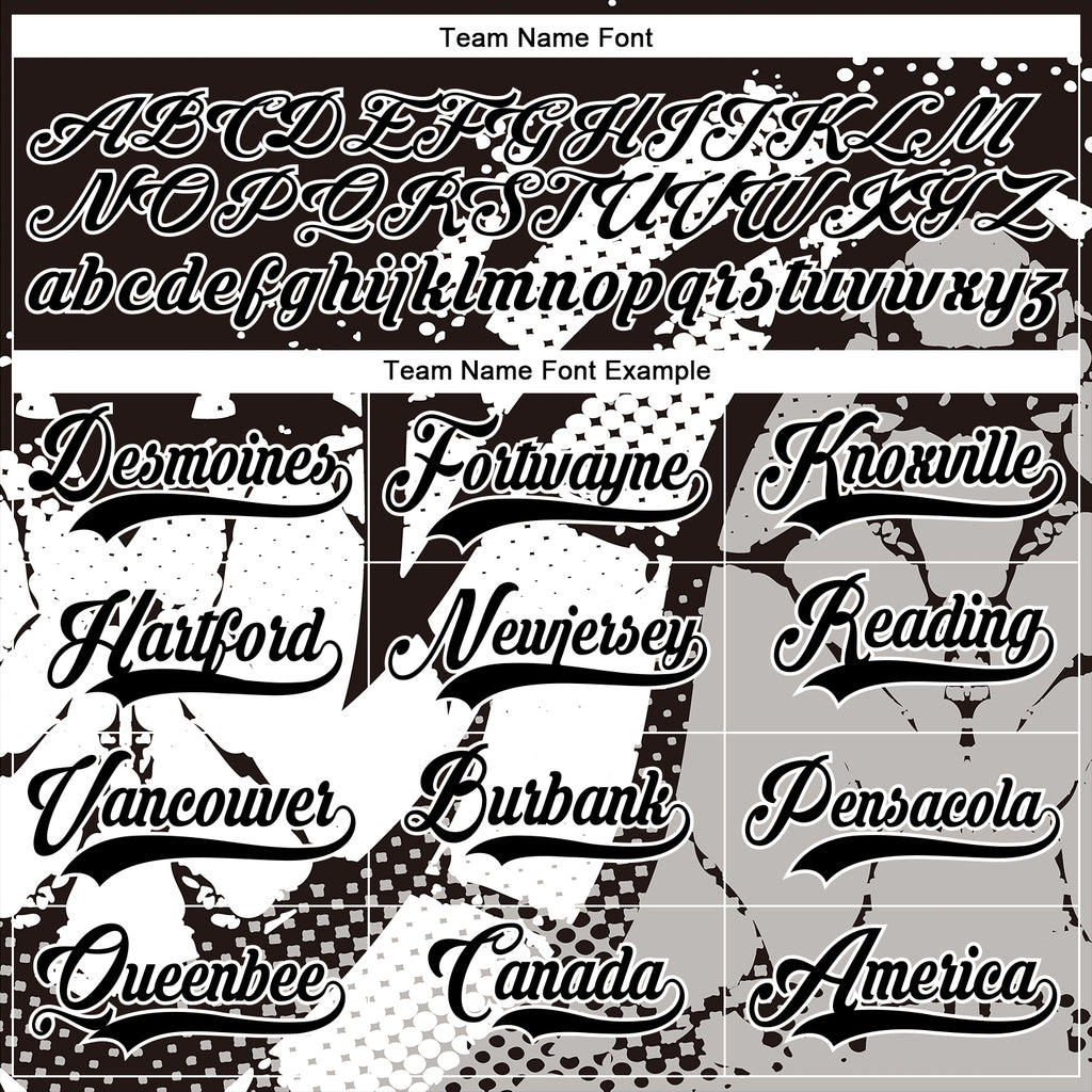 Custom Black Gray-White 3D Pattern Abstract Hockey Lace Neck Jersey