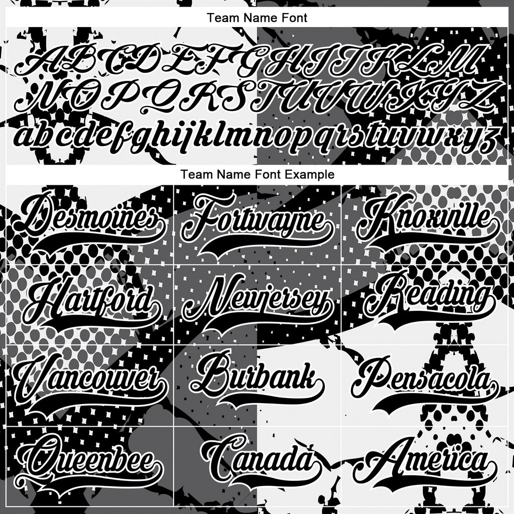 Custom Black Gray-White 3D Pattern Abstract Split Hockey Lace Neck Jersey