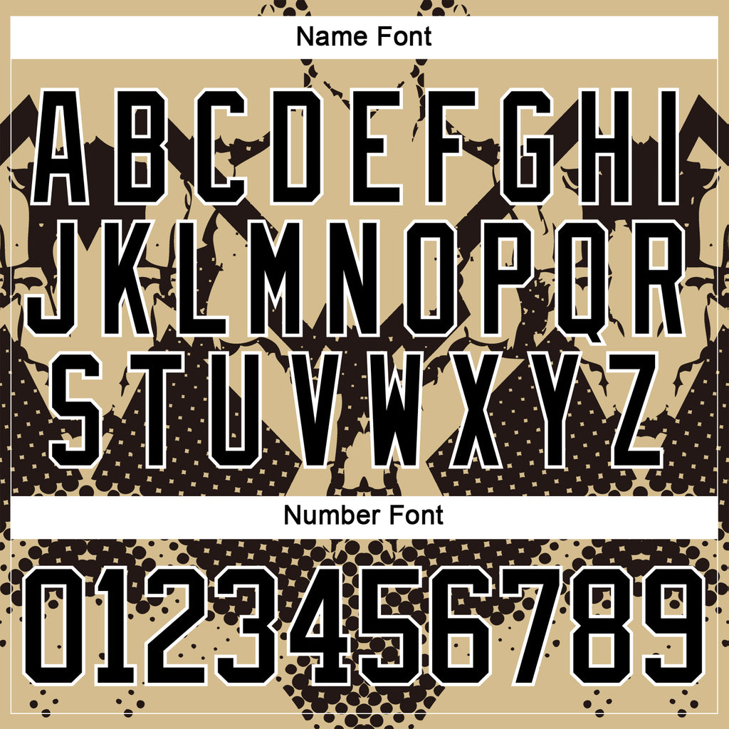 Custom Vegas Gold Black-White 3D Pattern Abstract Grunge Hockey Lace Neck Jersey