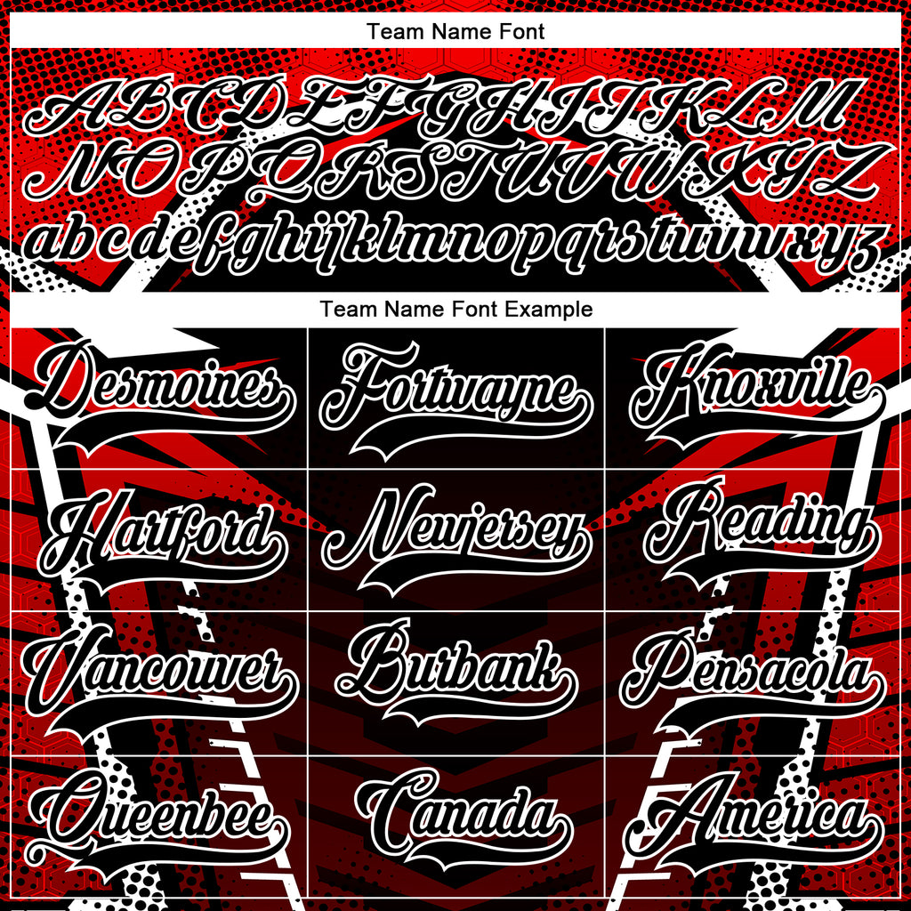 Custom Black Red-White 3D Pattern Cyber Mecha E-sport Hockey Jersey