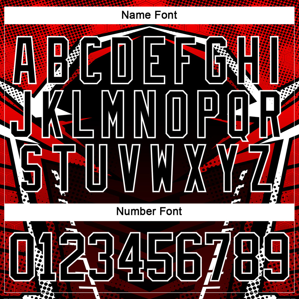 Custom Black Red-White 3D Pattern Cyber Mecha E-sport Hockey Jersey