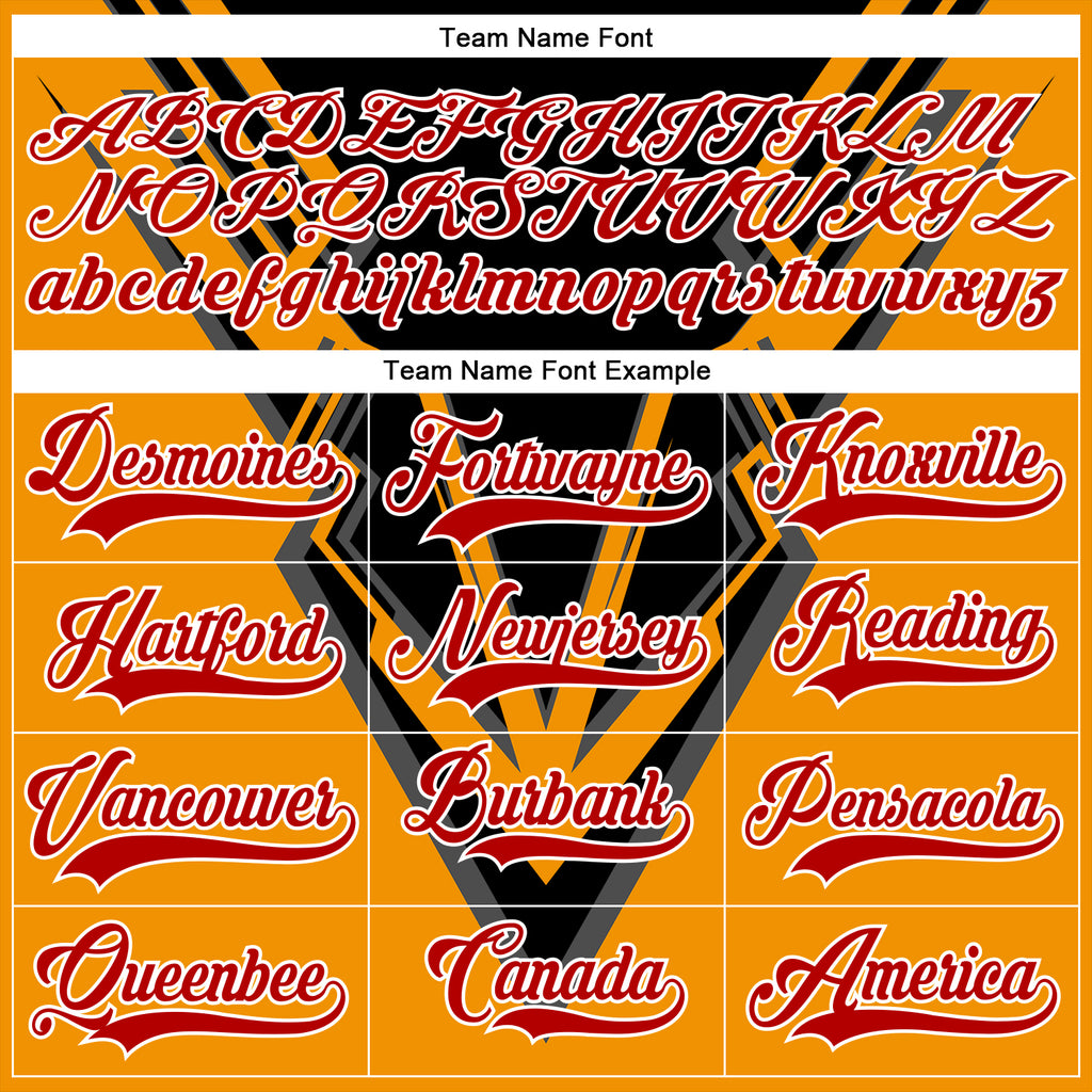 Custom Black Red Gold-White 3D Pattern Cyber Mecha E-sport Hockey Jersey