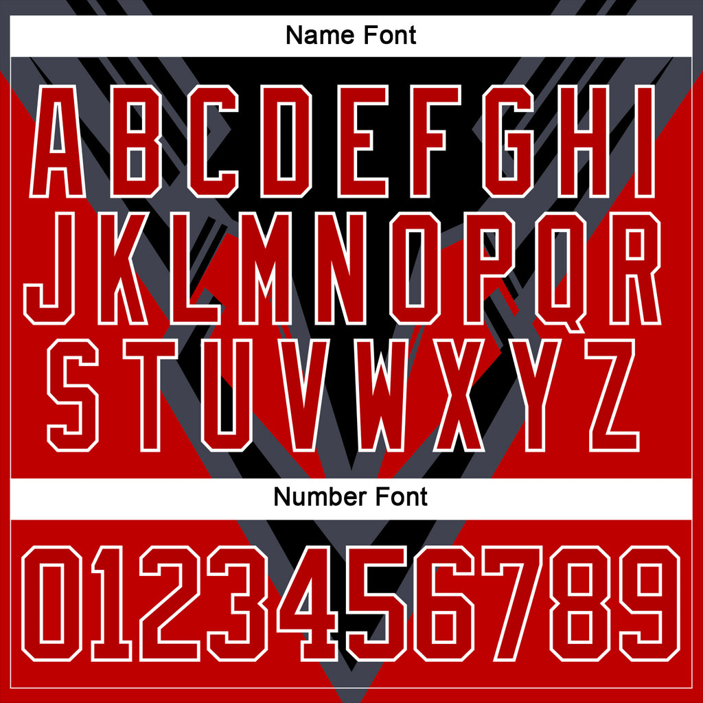 Custom Black Red Gray-White 3D Pattern Cyber Mecha E-sport Hockey Jersey