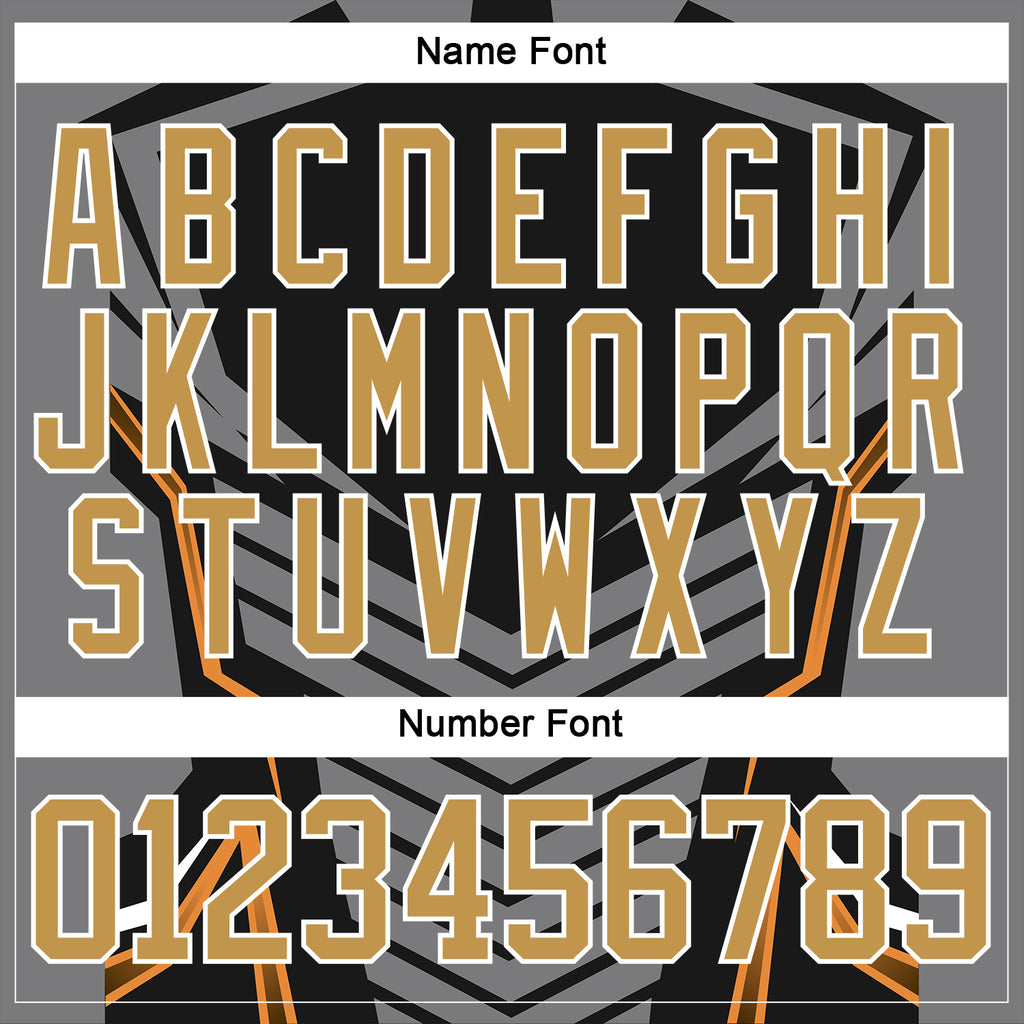 Custom Black Old Gold Gray Brown-White 3D Pattern Cyber Mecha E-sport Hockey Jersey