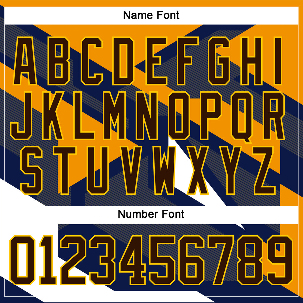 Custom Navy Brown Yellow-White 3D Pattern Cyber Mecha E-sport Hockey Jersey