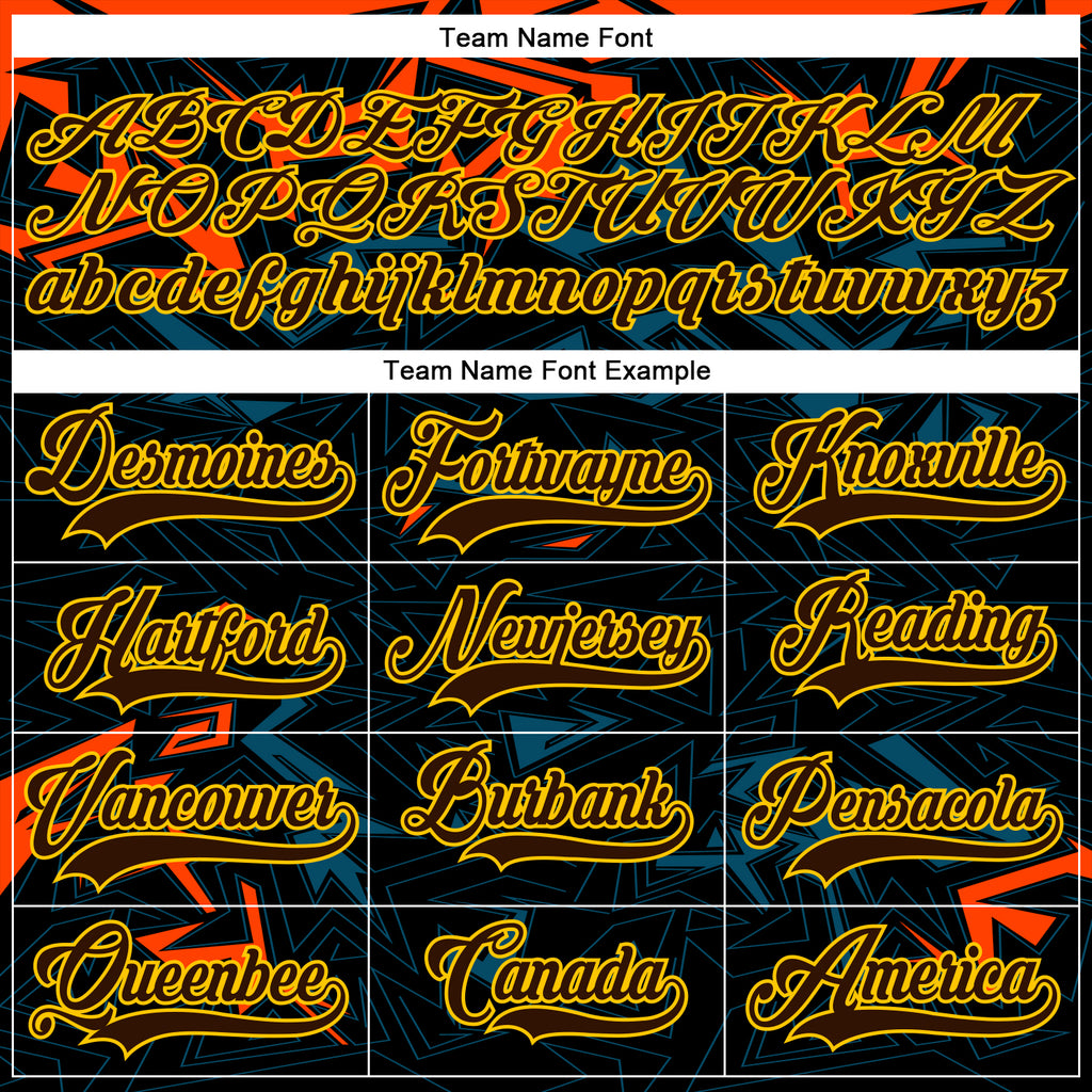 Custom Black Brown Yellow Orange Blue-White 3D Pattern Cyber Mecha E-sport Hockey Jersey