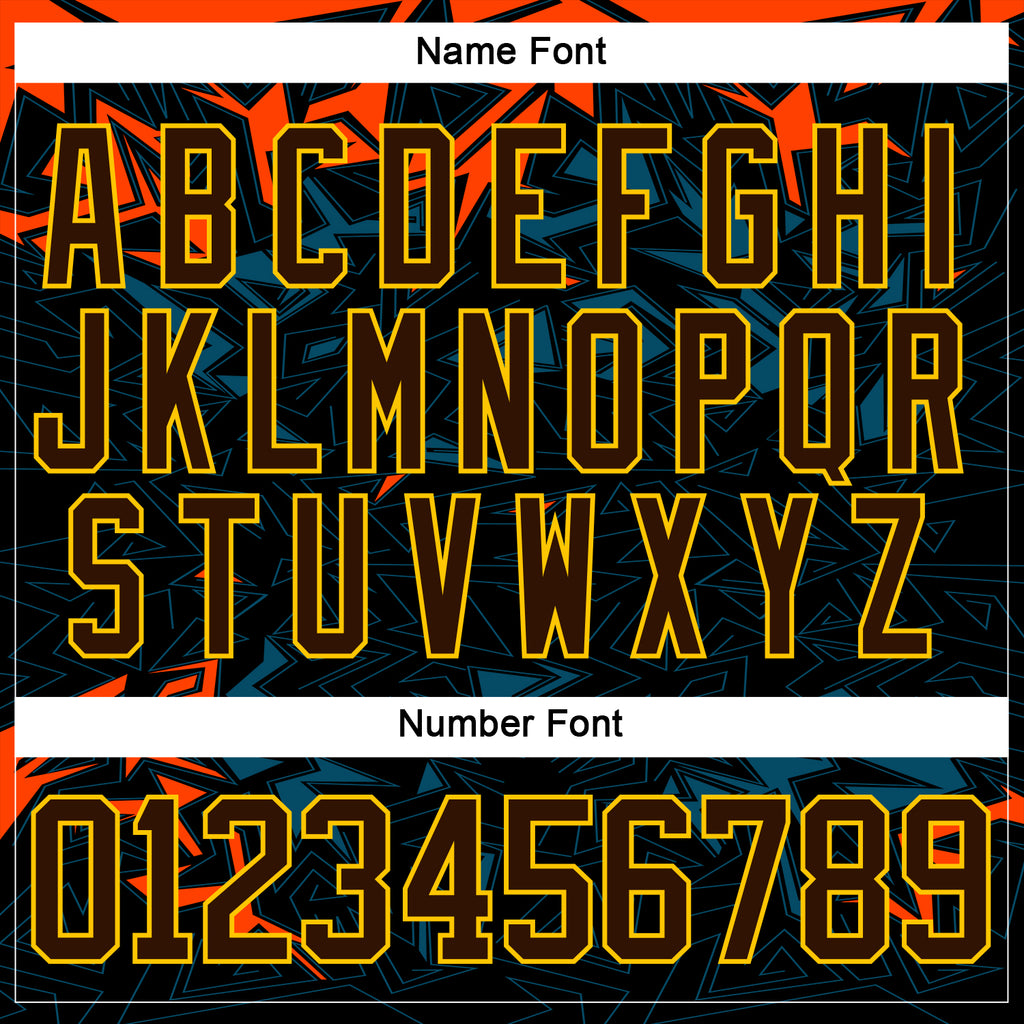 Custom Black Brown Yellow Orange Blue-White 3D Pattern Cyber Mecha E-sport Hockey Jersey