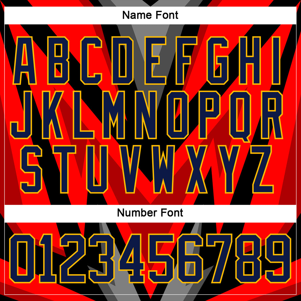 Custom Orange Navy Black Gray-Gold 3D Pattern Cyber Mecha E-sport Hockey Jersey